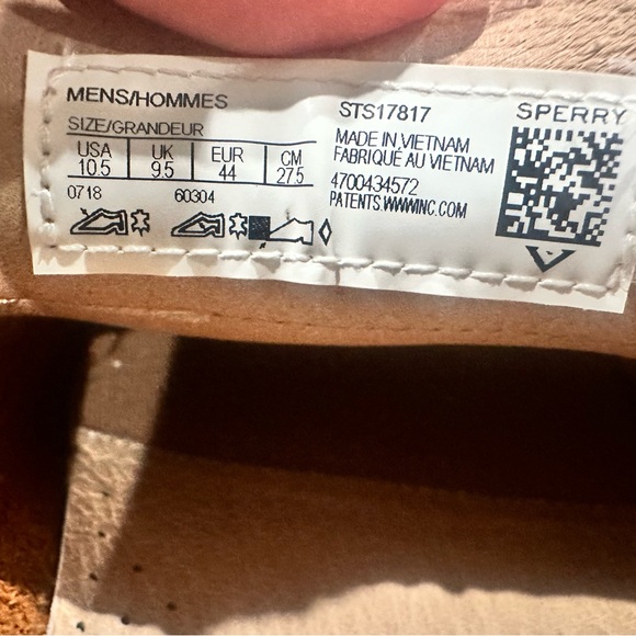 New without tags men’s 10 1/2 leather Sperry top slider shoes - Picture 4 of 5
